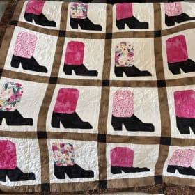 Handmade “Pink Boots & Country Roots” Quilt item