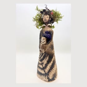 Hand-Carved Ceramic Lady by Liz Butler item