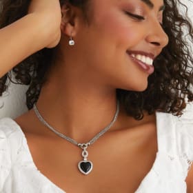 Tocara 16" SS Onyx Heart Pendant with DiAmi-Value $289 item