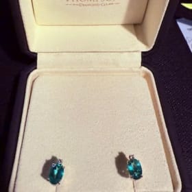 Pair of yellow gold diamond earrings item