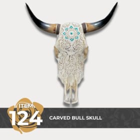 124 Hand-Engraved Bull Skull with Star Mandala Motif item