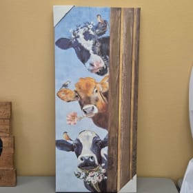 D- Rustic Cattle Art item