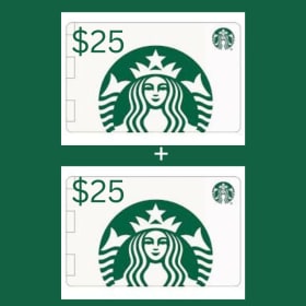 2 x $25 Starbucks Gift Certificates item