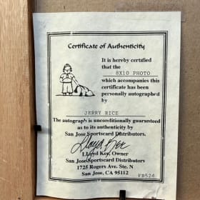 Jerry Rice Signed & Framed Photo item