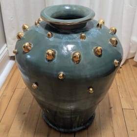 Green & Gold Bauble Vase By: Liz Kelly item