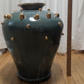 Green & Gold Bauble Vase By: Liz Kelly item