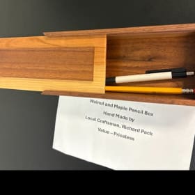 Handcrafted Walnut Pencil Box item