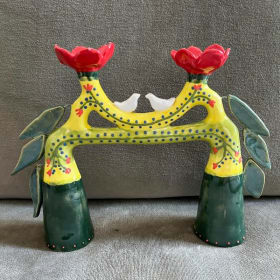 Peace Dove Candelabra by Pretty Ugly Ceramics item