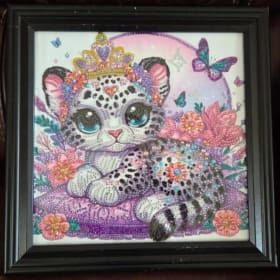 Sparkling Snow Leopard Princess Diamond Art-$75 Value item