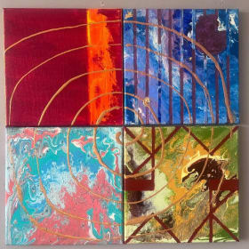 Nye ogwnu (Warrior)- Mixed media abstract art. item