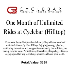 #26 1-Month Unlimited Rides – Cyclebar Hilltop item