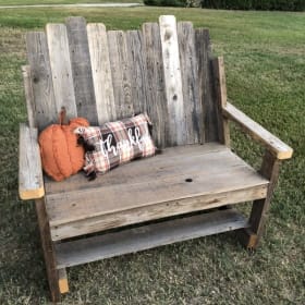#8 rustic wood bench item