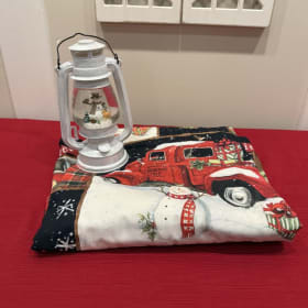 Christmas Handmade Quilt and Snowglobe Lantern item