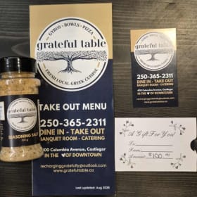 $100 Gift Certificate for the Grateful Table Restaurant item