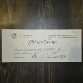 Recharge 6 month membership and Gym apparel item