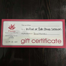 Vitality Chiropractic gift certificate item