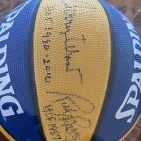 Signed S. Cruz Warriors Basketball- Rick Barry & Jerry West item