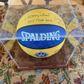 Signed S. Cruz Warriors Basketball- Rick Barry & Jerry West item