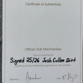 Authentic Signed Burnley FC Captains Shirt item
