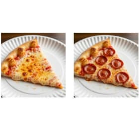 One slice of Cheese or Pepperoni pizza item