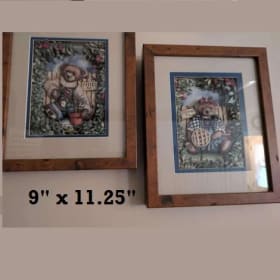 Adorable bear framed art set of 2 item