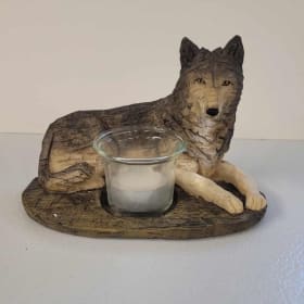 Wolf tealight candle holder item