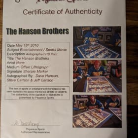 33"x45" Framed Slapshot Poster Signed by the Hanson Brothers item