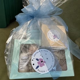 #25 Petals and Pop Gift Basket  item