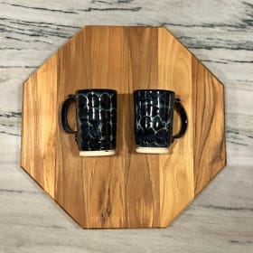 Teak Lazy Susan with Mugs item