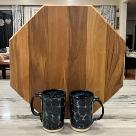 Teak Lazy Susan with Mugs item
