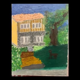 40-A deer in front of a house by Sijue Han item