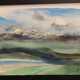 Landscape Snow Painting in water color item
