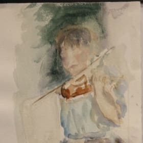 Violin water color Portrait item