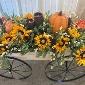 Wagon Display with Fall Arrangement donated by David Hayes item