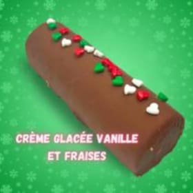 Bûche à la crème glacée vanille et fraises item