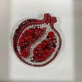 Handmade Beaded Pomegranate Pin item