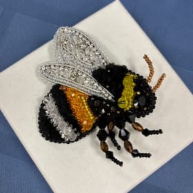 Handmade Beaded Bumblebee Pin item