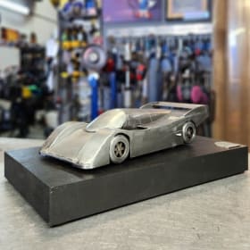 Cold Hard Art Metal Racecar Sculpture item