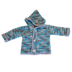 #48 - Handmade Baby/Toddler Crocheted Sweater - Dinosaur! item