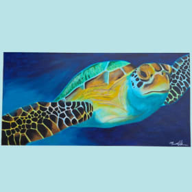 Sea Turtle Painting Print by Leah Johnson item