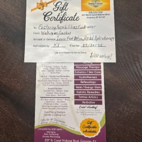 Gift Certificate donated by Walking on Sunshine item