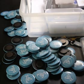 Voucher for 50 custom 1" pinback butto from Buttons & Beyond item