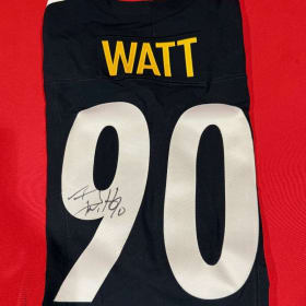Autographed TJ Watt Jersey Basket item