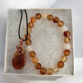Carnelian Necklace & Bracelet Set item