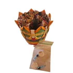 Beaded Keychain, Earrings & Winnebago Woven Basket item