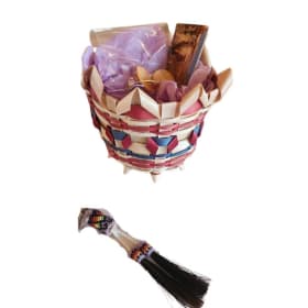 Beaded Keychain, Earrings & Winnebago Basket item