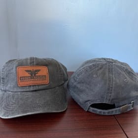 Denim Hat With Leather Patch item