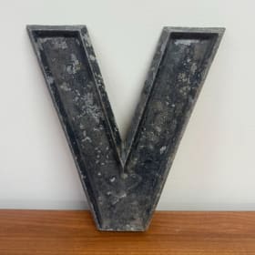 Vintage Metal Sign Letter V item