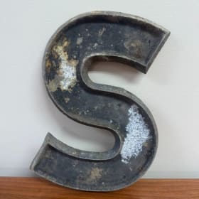Vintage Metal Sign Letter S item