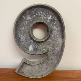 Vintage Metal Sign Number 9 item
